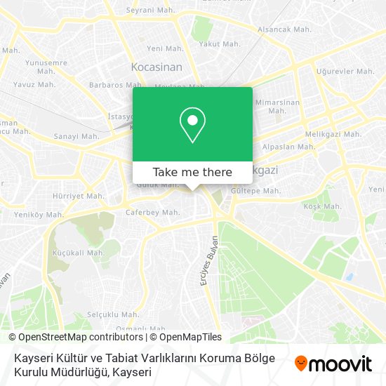 Kayseri Kültür ve Tabiat Varlıklarını Koruma Bölge Kurulu Müdürlüğü map