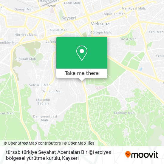 türsab türkiye Seyahat Acentaları Birliği erciyes bölgesel yürütme kurulu map