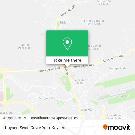 Kayseri Sivas Çevre Yolu map