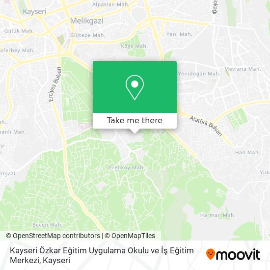 Kayseri Özkar Eğitim Uygulama Okulu ve İş Eğitim Merkezi map