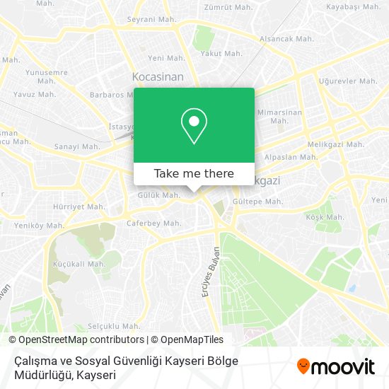 Çalışma ve Sosyal Güvenliği Kayseri Bölge Müdürlüğü map