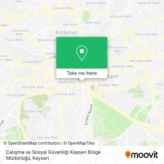 Çalışma ve Sosyal Güvenliği Kayseri Bölge Müdürlüğü map