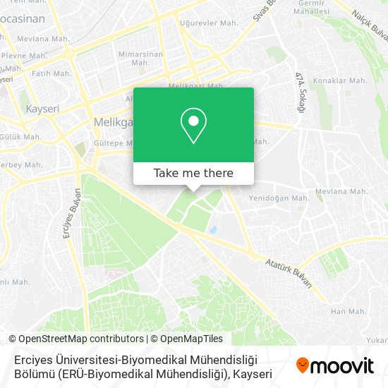 Erciyes Üniversitesi-Biyomedikal Mühendisliği Bölümü (ERÜ-Biyomedikal Mühendisliği) map