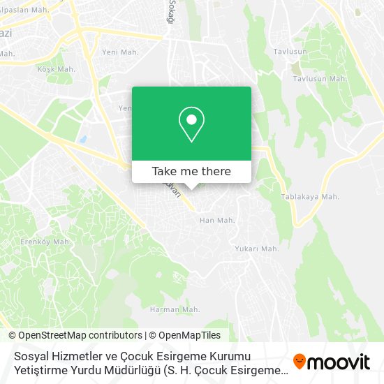 Sosyal Hizmetler ve Çocuk Esirgeme Kurumu Yetiştirme Yurdu Müdürlüğü map