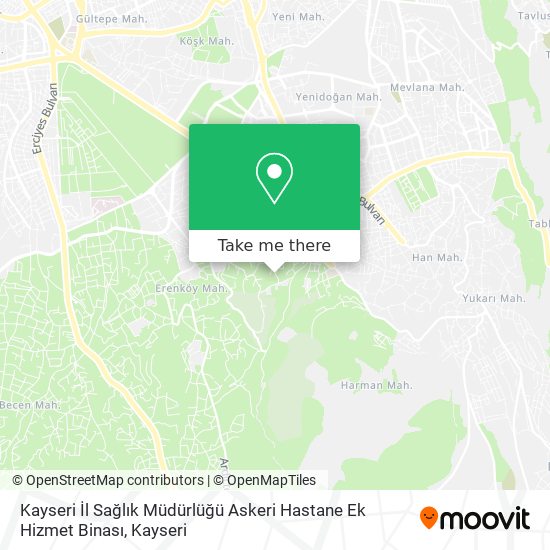 Kayseri İl Sağlık Müdürlüğü Askeri Hastane Ek Hizmet Binası map
