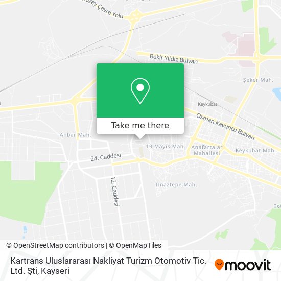 Kartrans Uluslararası Nakliyat Turizm Otomotiv Tic. Ltd. Şti map