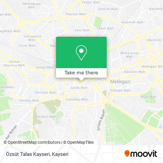 Özsüt Talas Kayseri map
