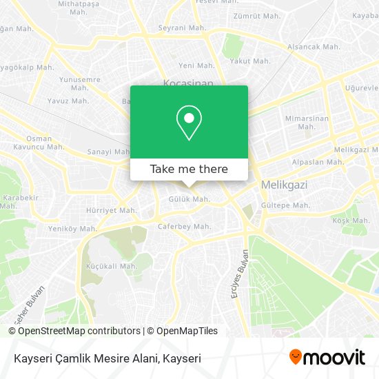 Kayseri Çamlik Mesire Alani map