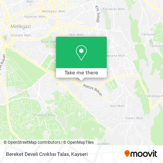 Bereket Develi Cıvıklısı Talas map