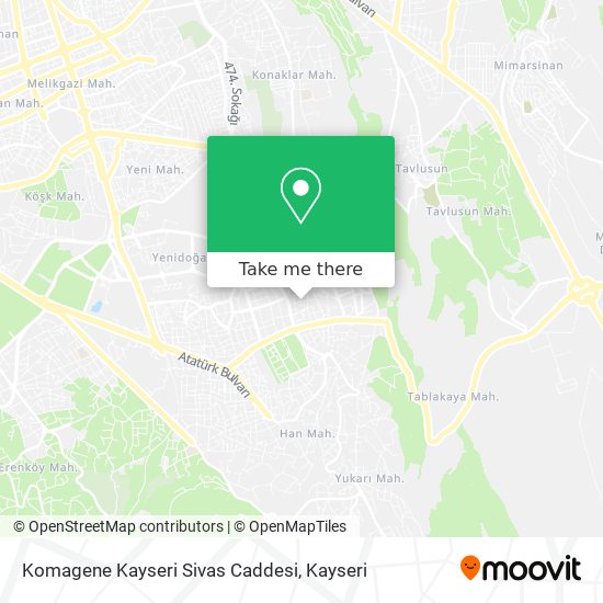 Komagene Kayseri Sivas Caddesi map