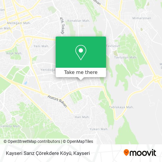 Kayseri Sarız Çörekdere Köyü map