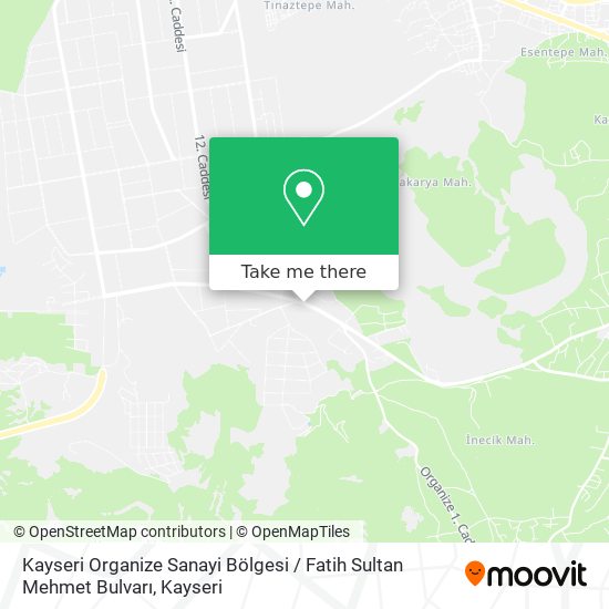Kayseri Organize Sanayi Bölgesi / Fatih Sultan Mehmet Bulvarı map
