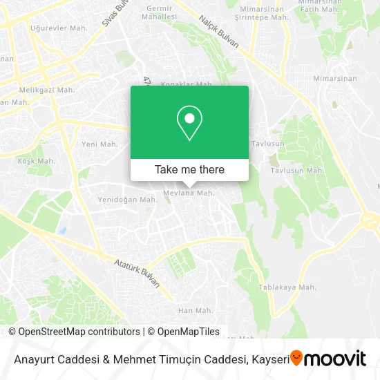 Anayurt Caddesi & Mehmet Timuçin Caddesi map