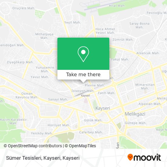 Sümer Tesisleri, Kayseri map