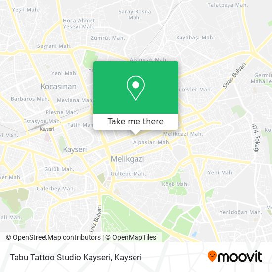 Tabu Tattoo Studio Kayseri map