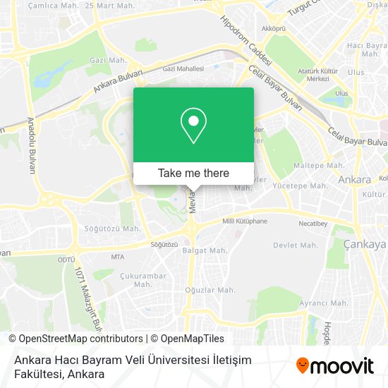 Ankara Hacı Bayram Veli Üniversitesi İletişim Fakültesi map