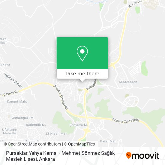 Pursaklar Yahya Kemal - Mehmet Sönmez Sağlık Meslek Lisesi map