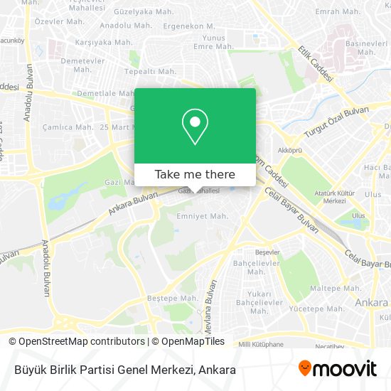 Büyük Birlik Partisi Genel Merkezi map