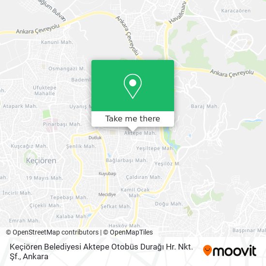 Keçiören Belediyesi Aktepe Otobüs Durağı Hr. Nkt. Şf. map