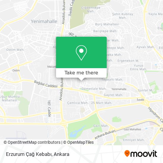 Erzurum Çağ Kebabı map