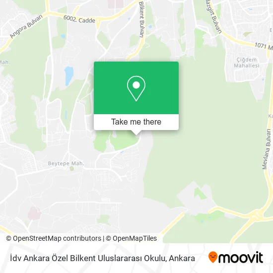 İdv Ankara Özel Bilkent Uluslararası Okulu map