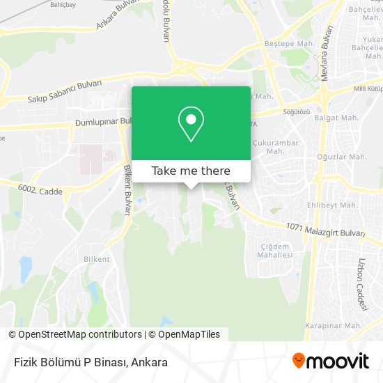 Fizik Bölümü P Binası map