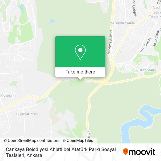 Çankaya Belediyesi Ahlatlıbel Atatürk Parkı Sosyal Tesisleri map