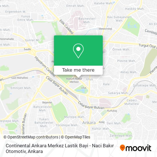 Continental Ankara Merkez Lastik Bayi - Naci Bakır Otomotiv map