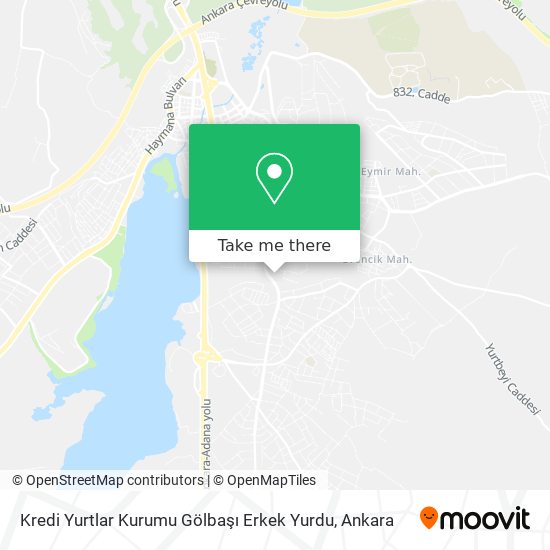 Kredi Yurtlar Kurumu Gölbaşı Erkek Yurdu map