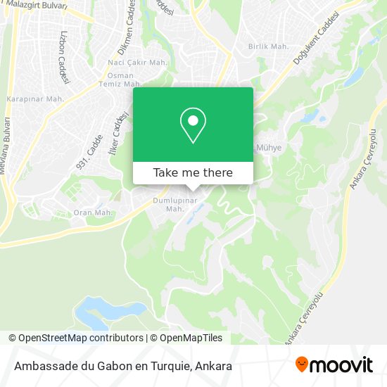 Ambassade du Gabon en Turquie map