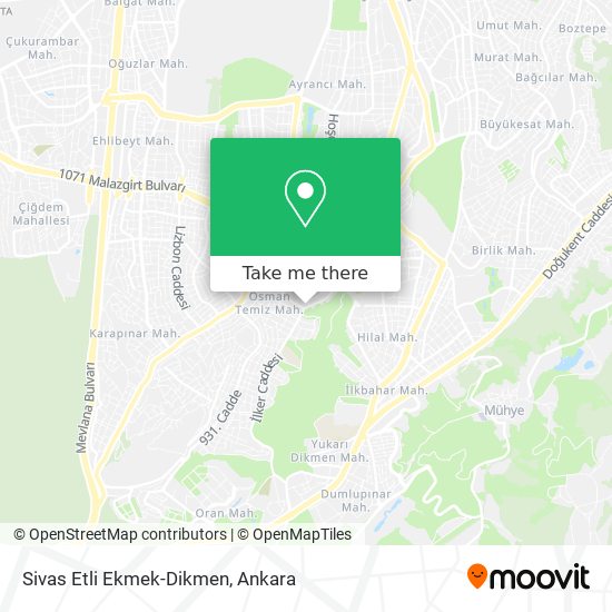 Sivas Etli Ekmek-Dikmen map