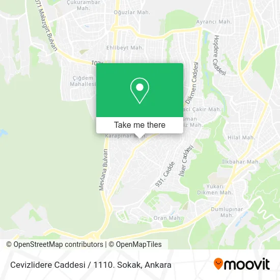 Cevizlidere Caddesi / 1110. Sokak map