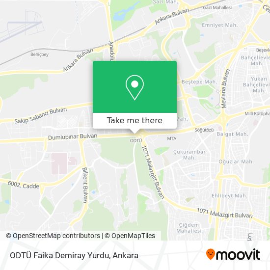 ODTÜ Faika Demiray Yurdu map