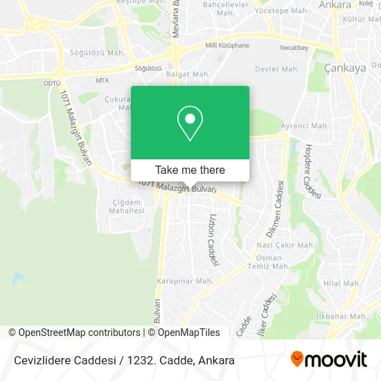 Cevizlidere Caddesi / 1232. Cadde map