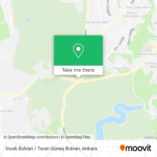 İncek Bulvarı / Turan Güneş Bulvarı map