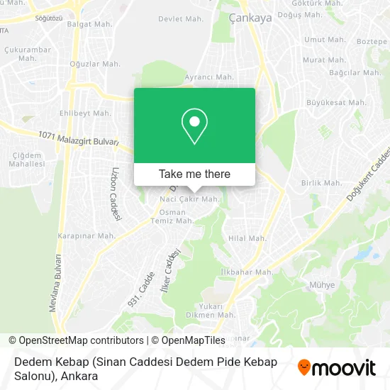 Dedem Kebap (Sinan Caddesi Dedem Pide Kebap Salonu) map