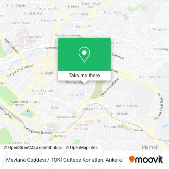 Mevlana Caddesi / TOKİ Gültepe Konutları map