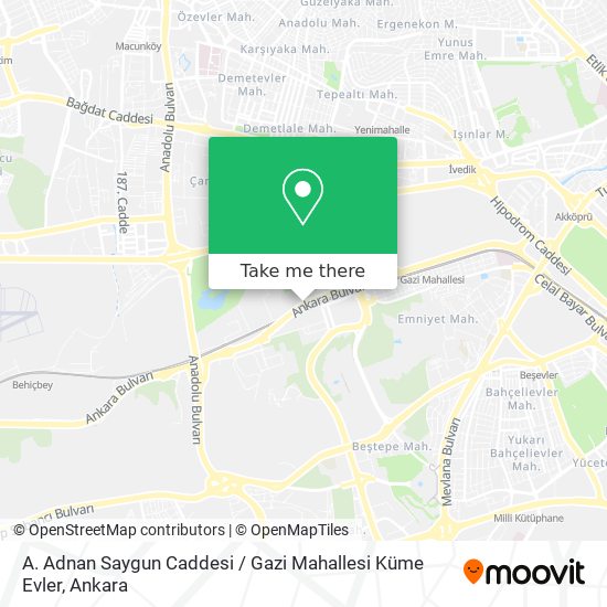 A. Adnan Saygun Caddesi / Gazi Mahallesi Küme Evler map