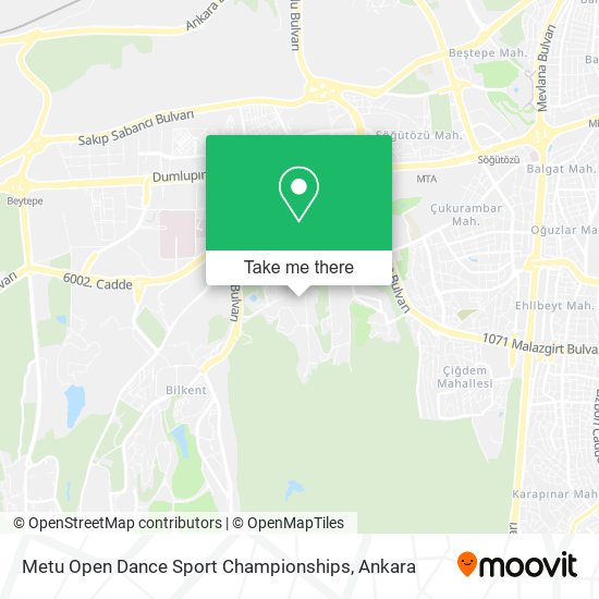 Metu Open Dance Sport Championships map