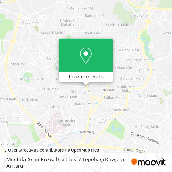 Mustafa Asım Köksal Caddesi / Tepebaşı Kavşağı map