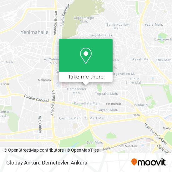 how to get to globay ankara demetevler in yenimahalle by bus or subway moovit
