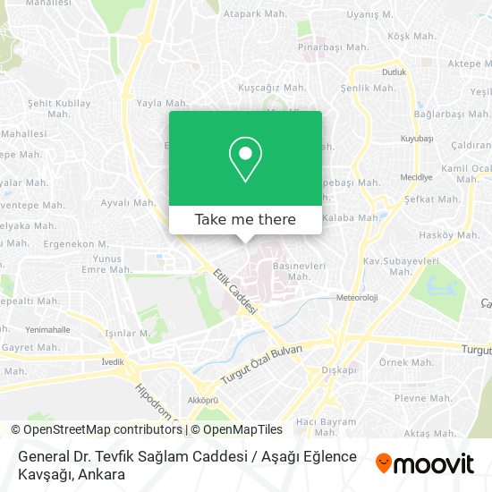 General Dr. Tevfik Sağlam Caddesi / Aşağı Eğlence Kavşağı map