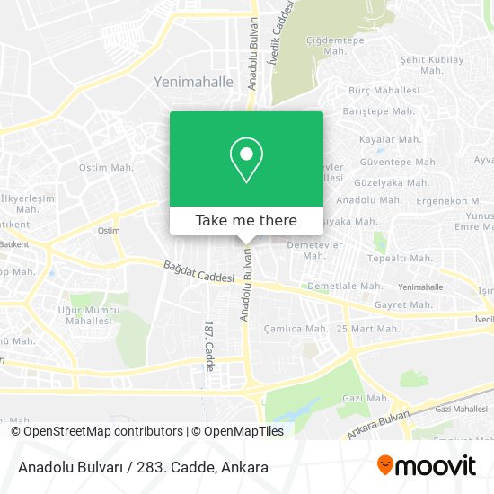 Anadolu Bulvarı / 283. Cadde map