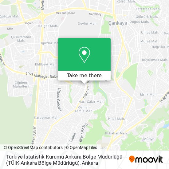 Türkiye İstatistik Kurumu Ankara Bölge Müdürlüğü (TÜIK-Ankara Bölge Müdürlügü) map