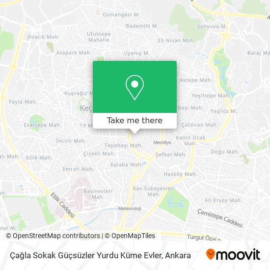 Çağla Sokak Güçsüzler Yurdu Küme Evler map