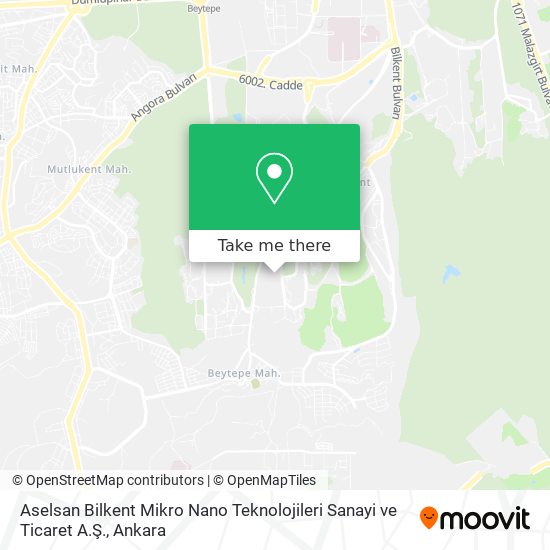 Aselsan Bilkent Mikro Nano Teknolojileri Sanayi ve Ticaret A.Ş. map