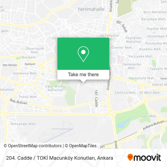 204. Cadde / TOKİ Macunköy Konutları map