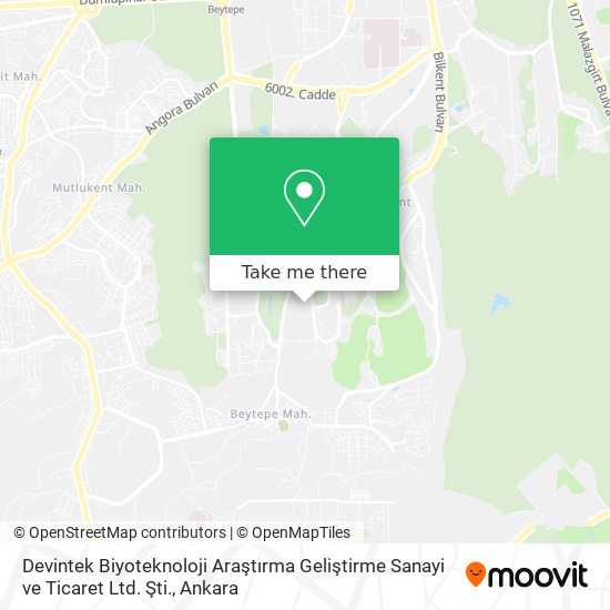 Devintek Biyoteknoloji Araştırma Geliştirme Sanayi ve Ticaret Ltd. Şti. map