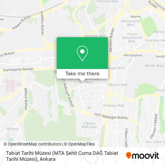 Tabiat Tarihi Müzesi (MTA Şehit Cuma DAĞ Tabiat Tarihi Müzesi) map