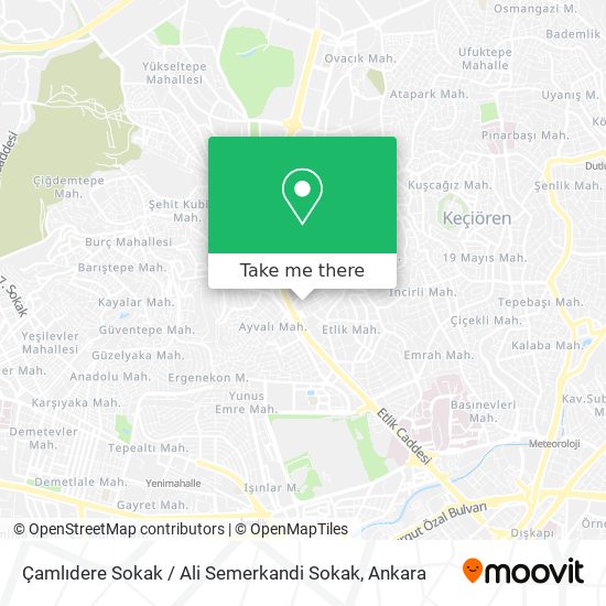 Çamlıdere Sokak / Ali Semerkandi Sokak map